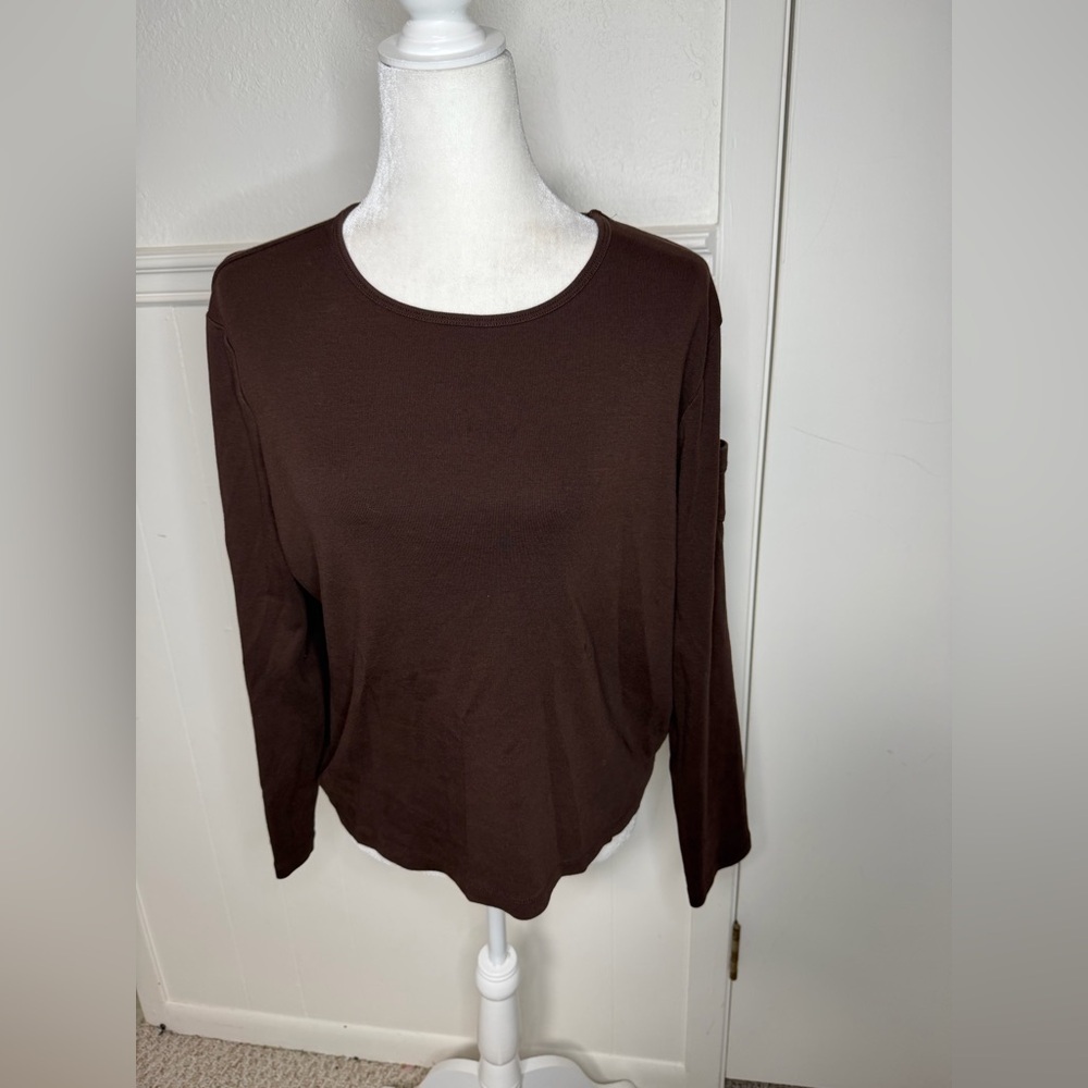 Lauren Ralph Lauren Dark Brown Women's Blouse size XL